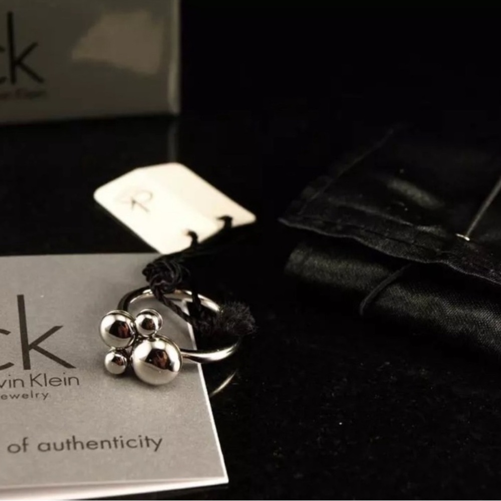 Calvin Klein Silver Fidget Ring | Spinner Ring | w/ Box & Black Pouch - Picture 4 of 4